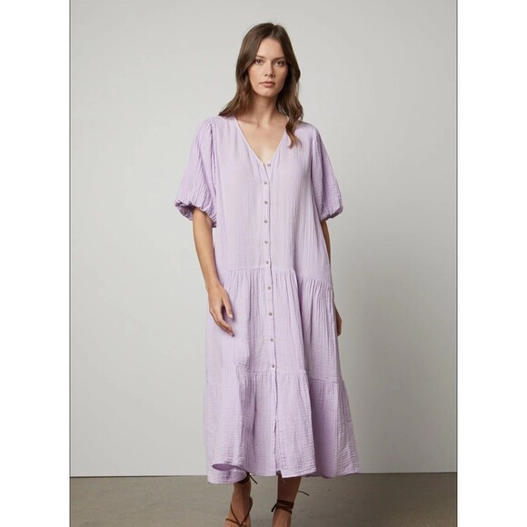 Velvet By Jenny Graham Dresses & Skirts - Velvet By Graham & Spencer pauline cotton gauze midi dress XS